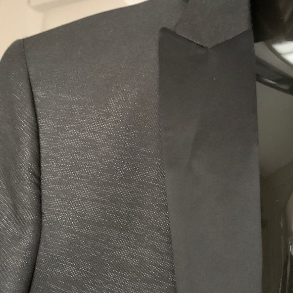 JF J.Ferrar Black Shimmer Men's Blazer Suit Jacket 38 R Slim Fit P2P 20” - Picture 5 of 10